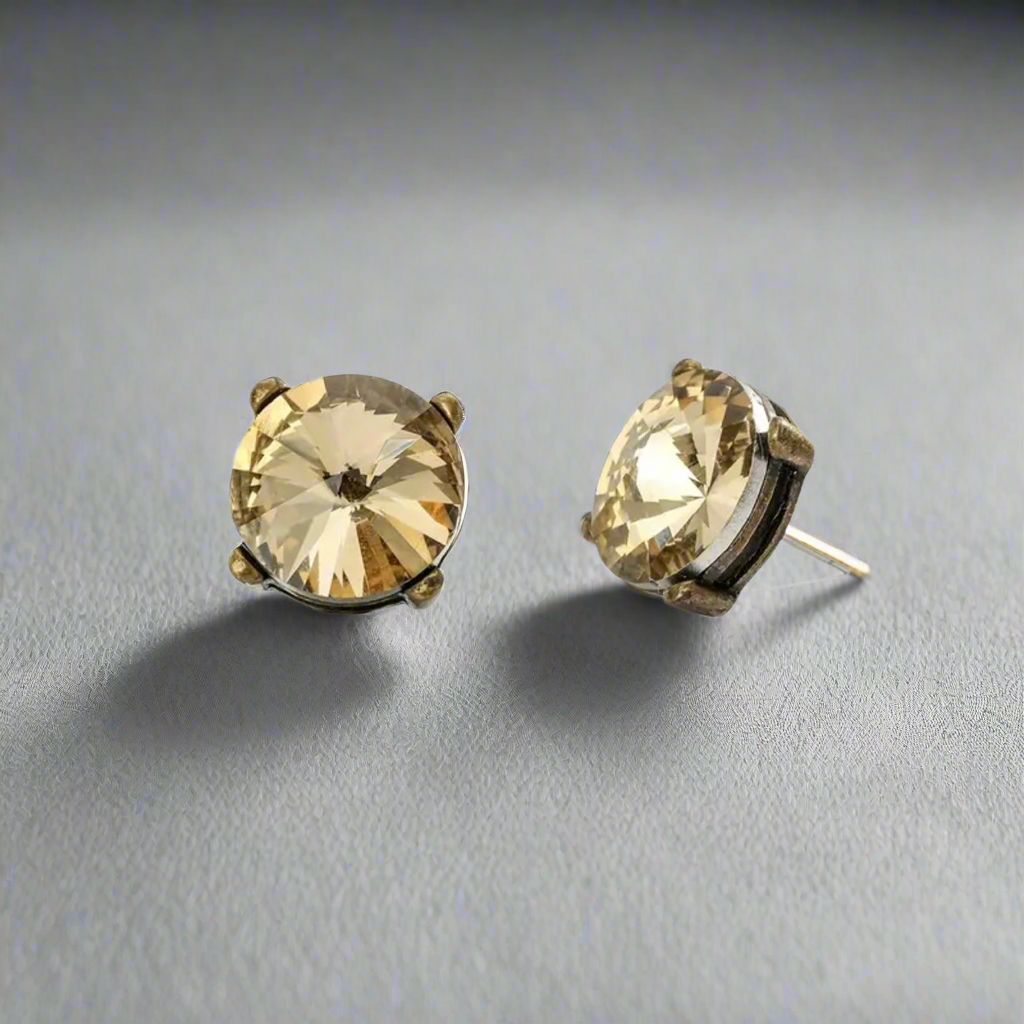 Vintage Inspired Clear Stud Earrings