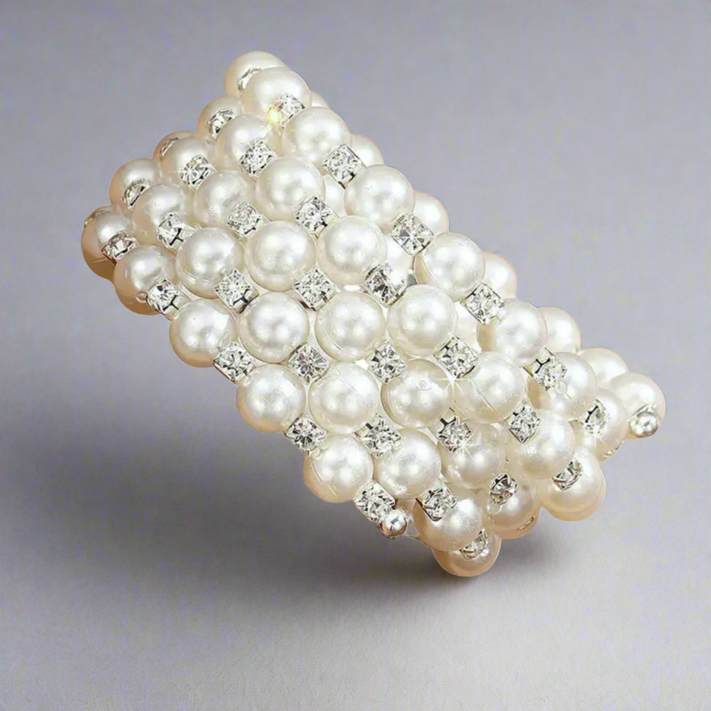 Pearl Rhinestone Flexible Bracelet