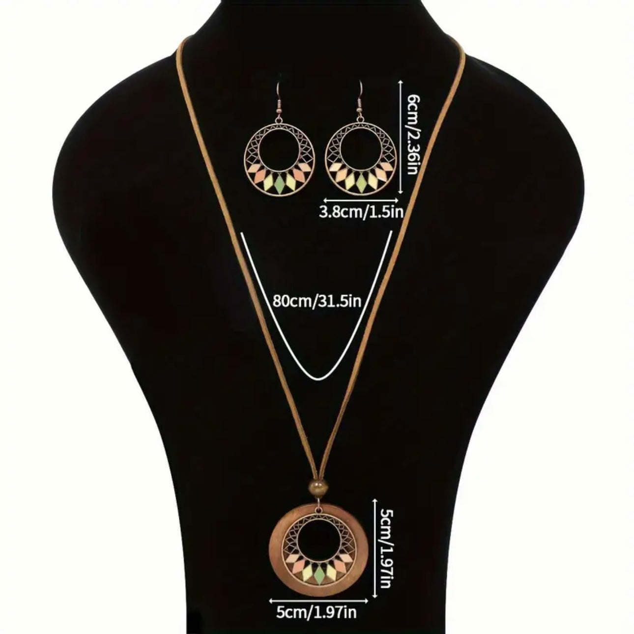 Multicolor Wood Jewelry Set