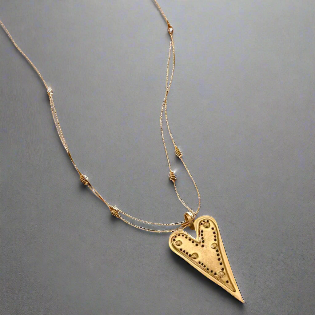 Boho Vintage Vibes Heart Necklace