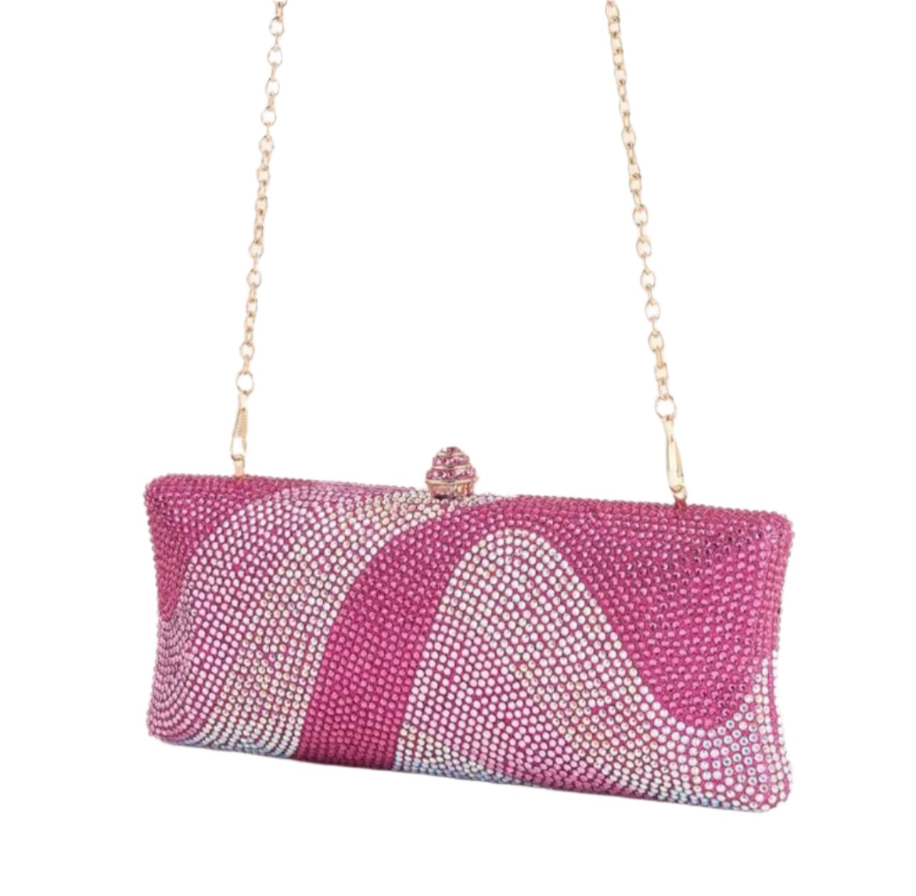 Rose Red Rhinestone Clutch Evening Bag