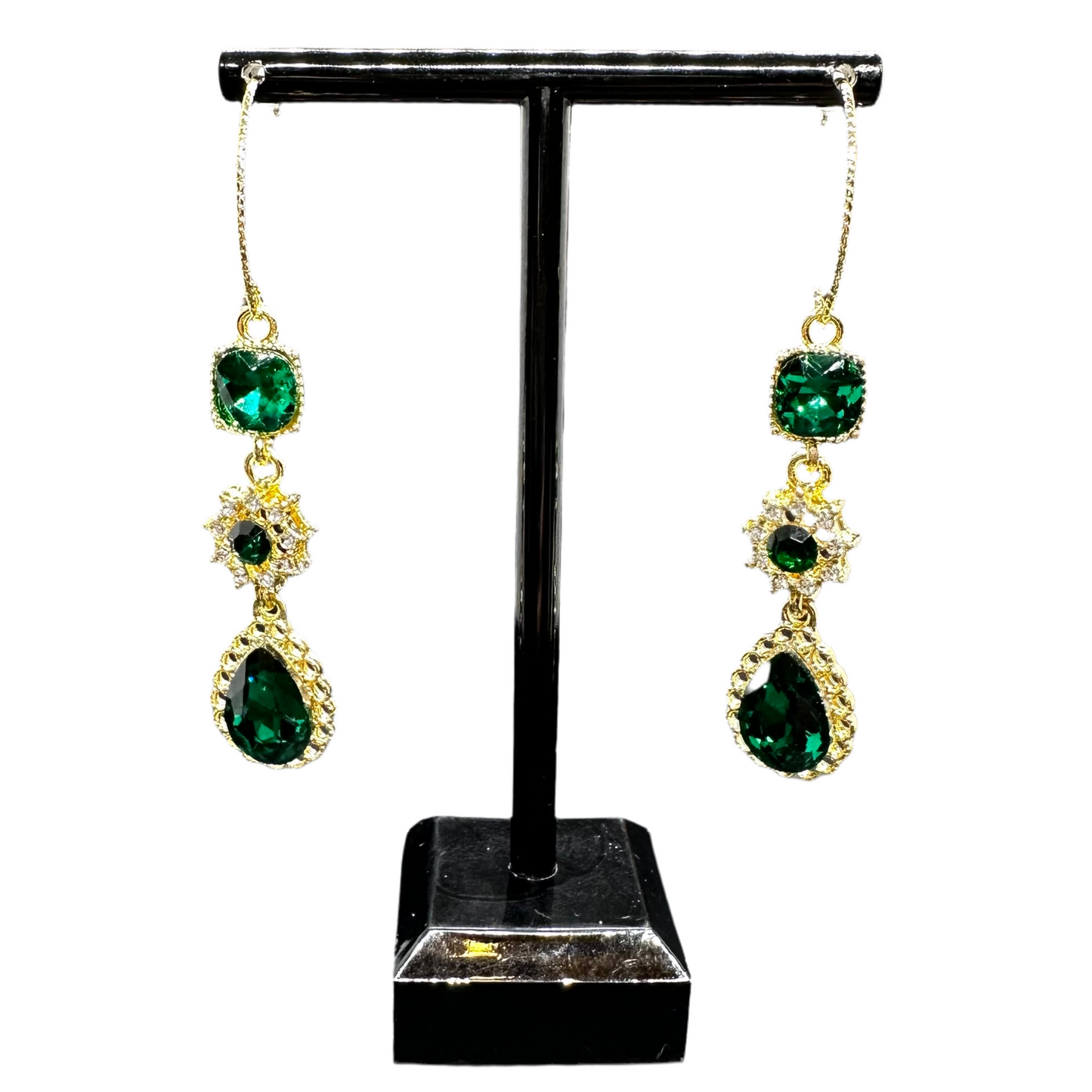 Emerald Green Dangle Earrings