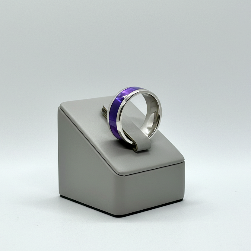 Shell Inlay Steel Ring