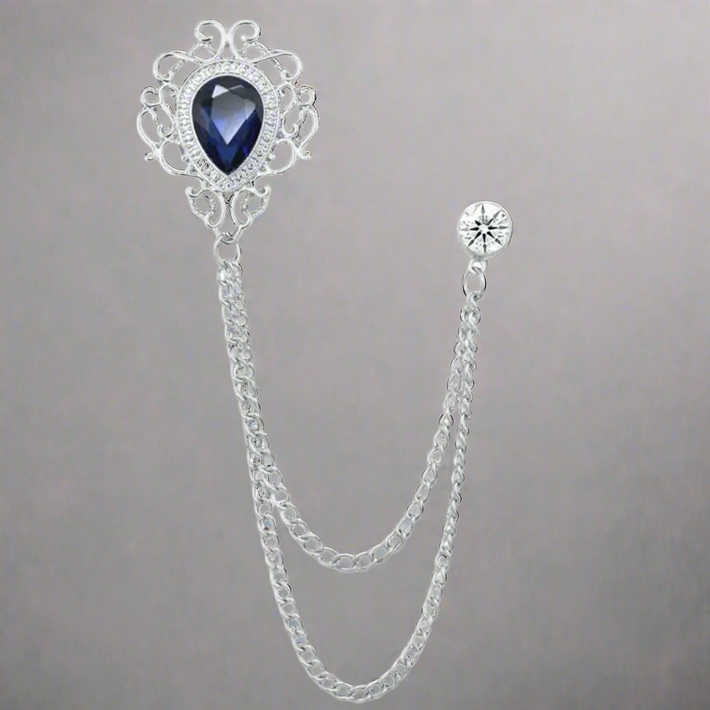 Medallion Crest Lapel Pin/Chain