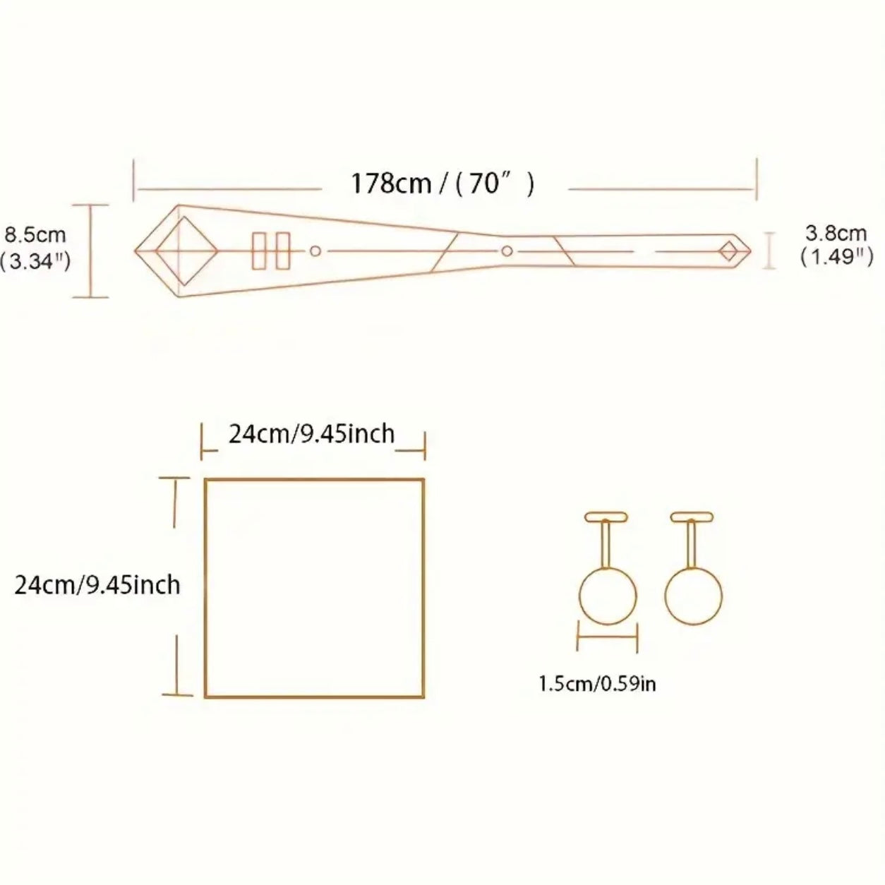 Golden Caramel X-Long Necktie Set