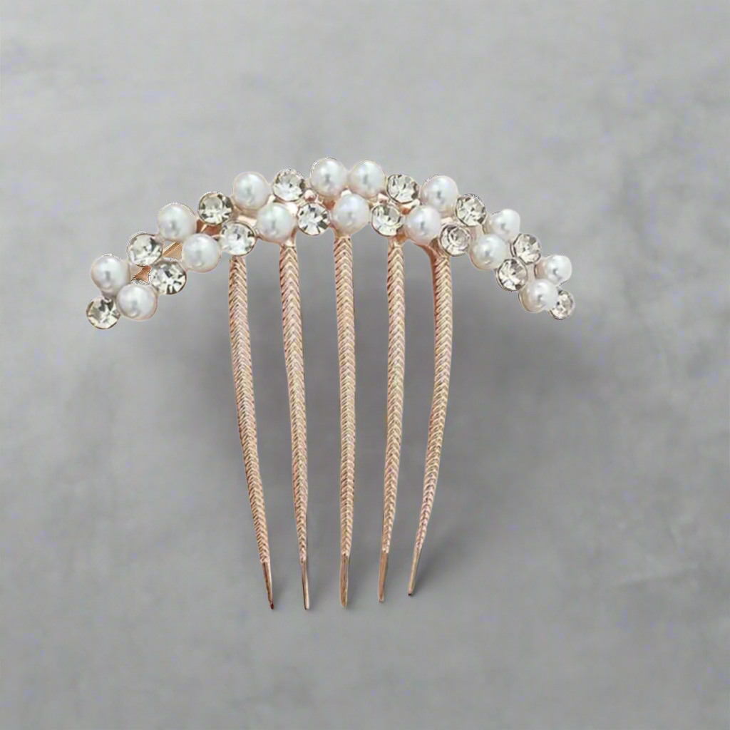 Pearl Rhinestone Hair Comb