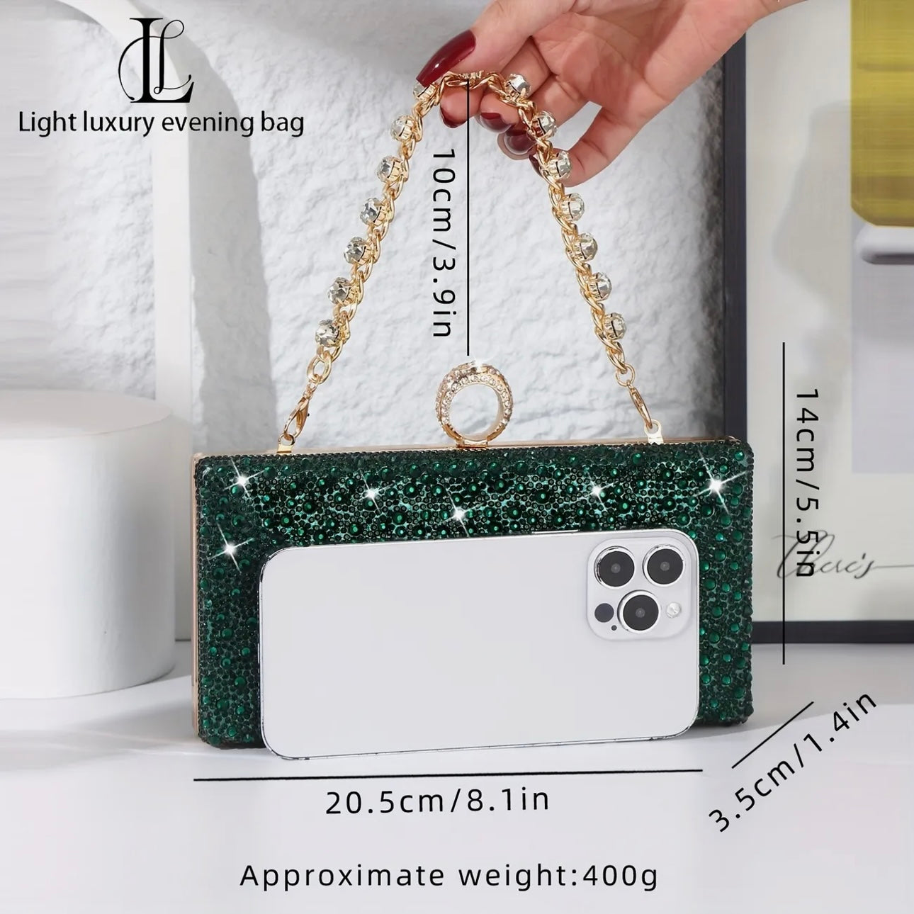 Contemporary Rhinestone Clutch Evening Bag