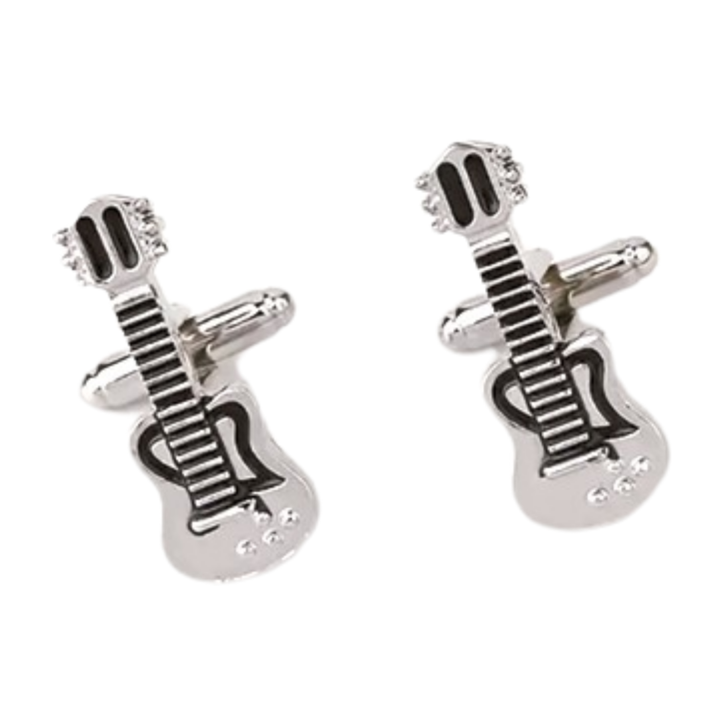 Guitar Cufflinks in Silver