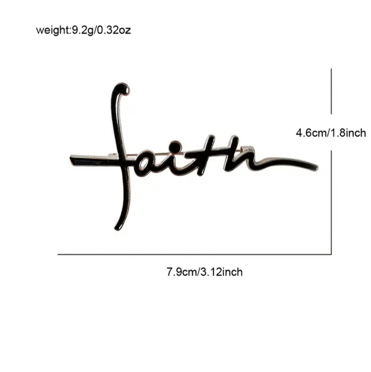 Faith Black Brooch