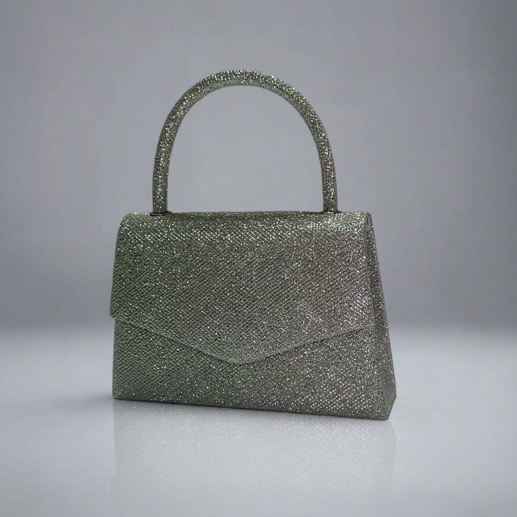 Silver Evening Bag & Jewelry Set