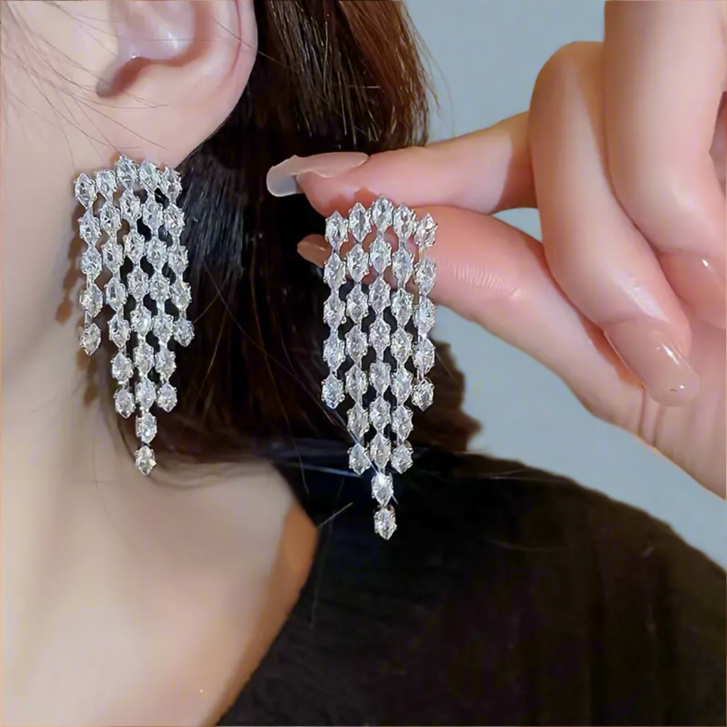 Water Drop Tassel Earrings