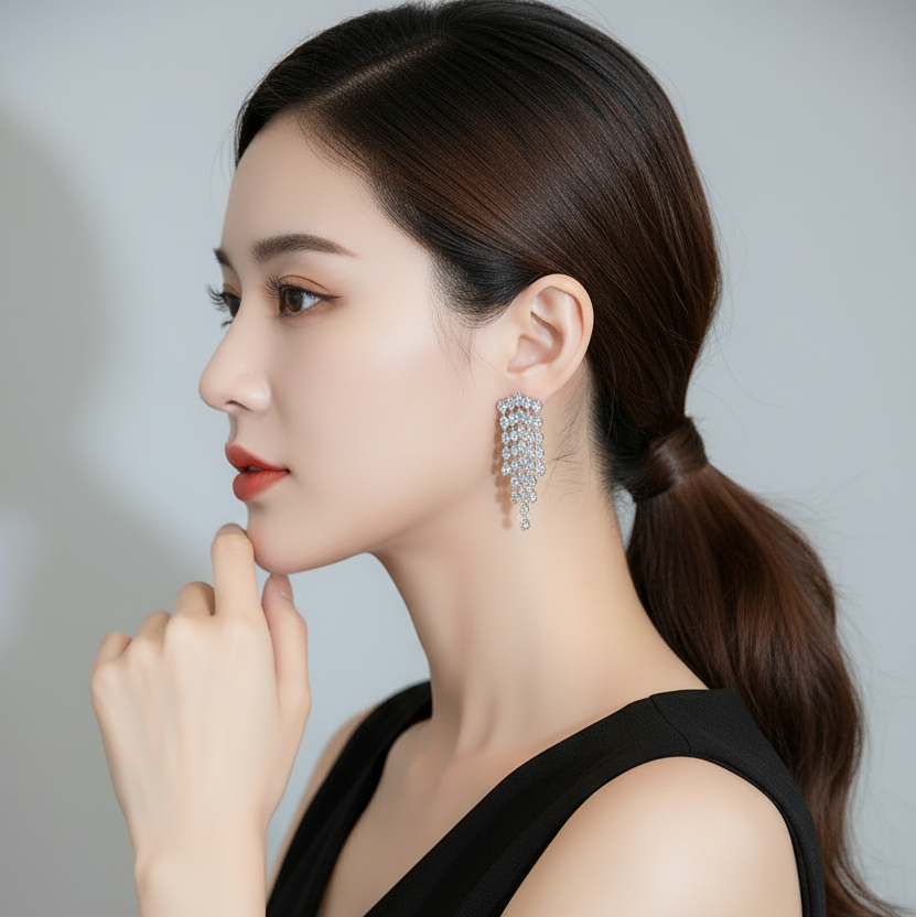 Water Drop Tassel Earrings