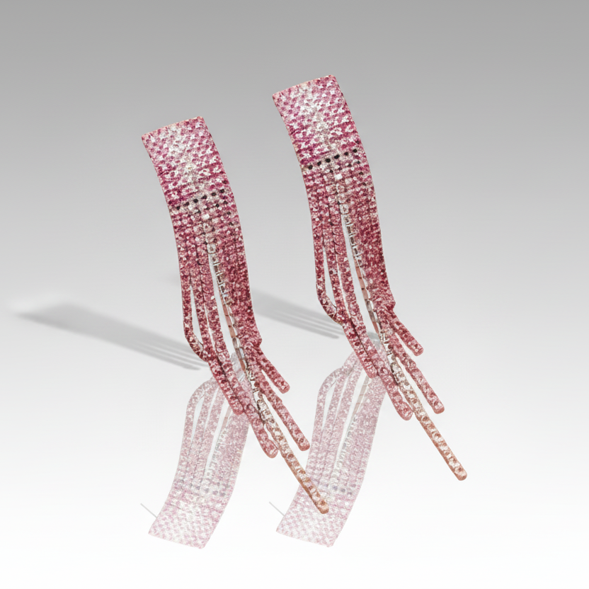 Pink Champagne Tassel Earrings