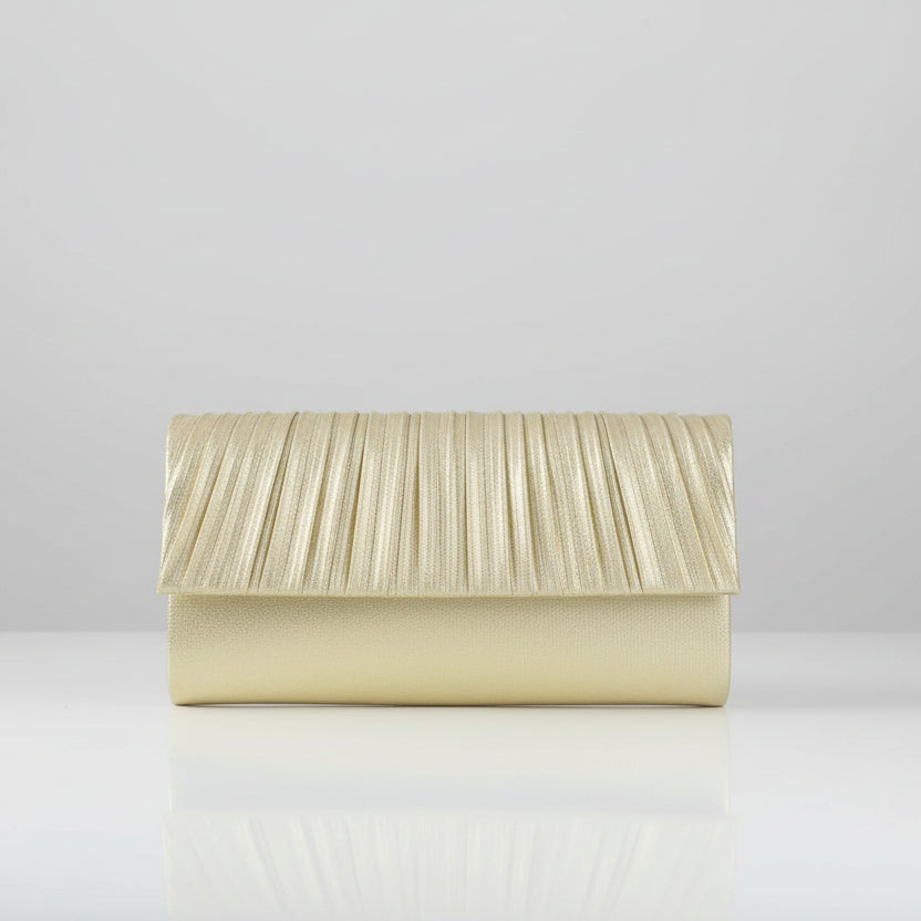 Metallic Pleated Clutch