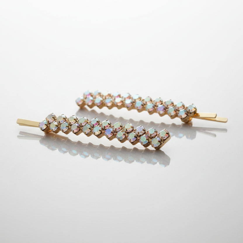 Iridescent AB Rhinestone Hair Pins