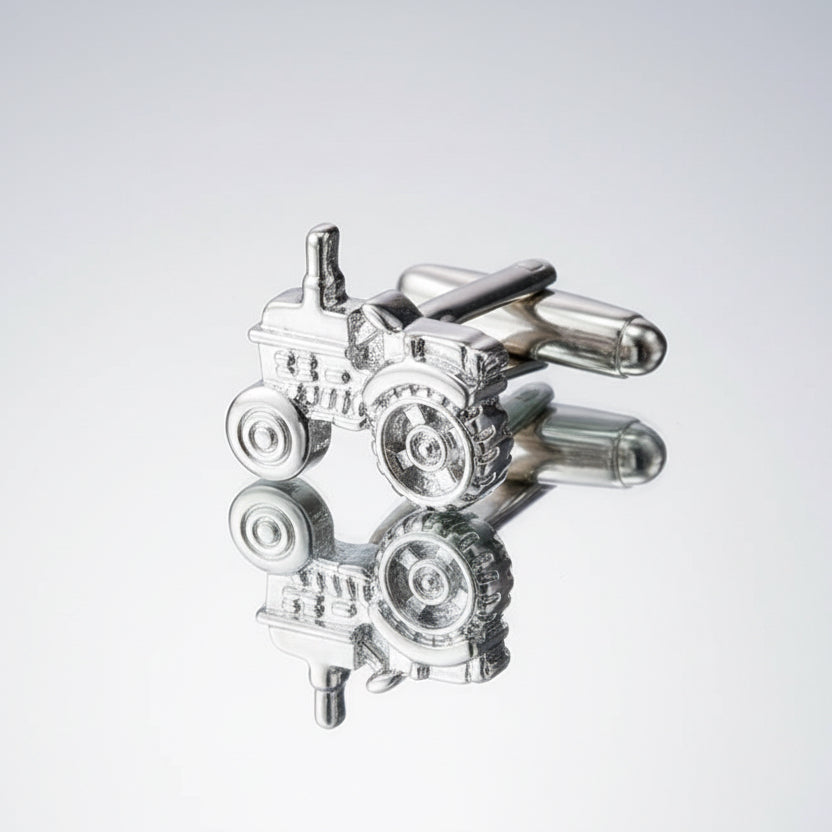 Tractor Silver Cufflinks