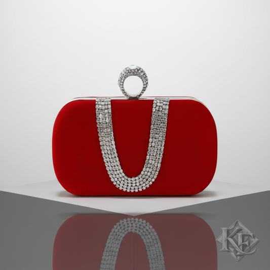 Rhinestone Drape Clutch