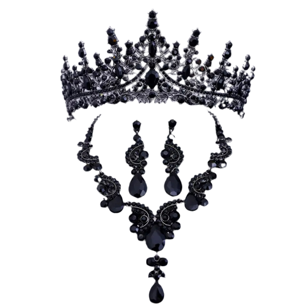 Black Tiara Jewelry Set