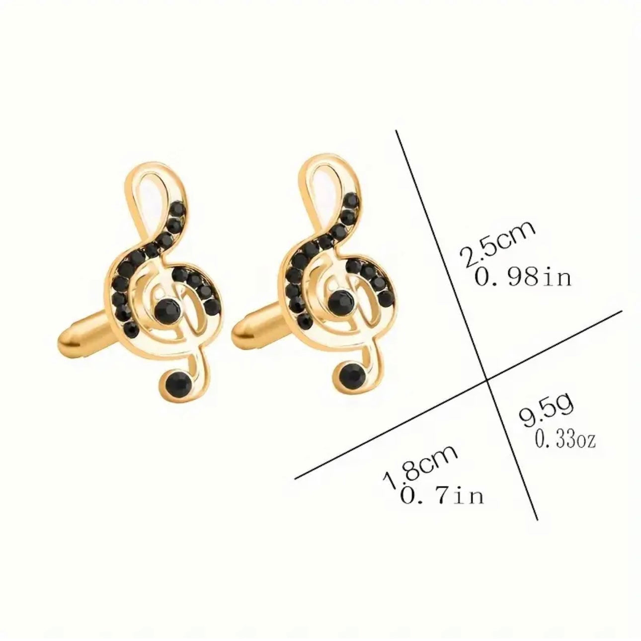 Music Note Gold Cufflinks