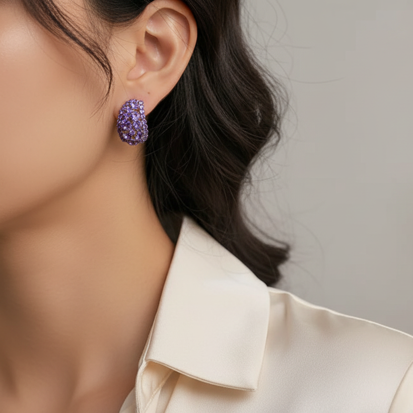 Huggie Rhinestone Earrings