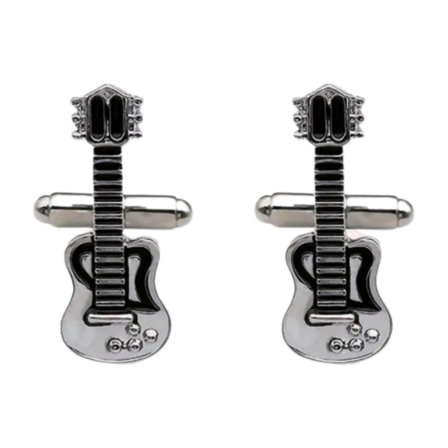Guitar Cufflinks in Silver