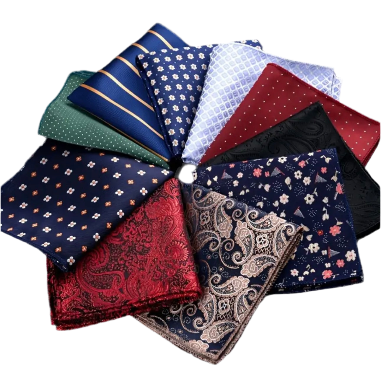 Blue Floral Pocket Square