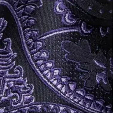 Purple Black Paisley Necktie Set