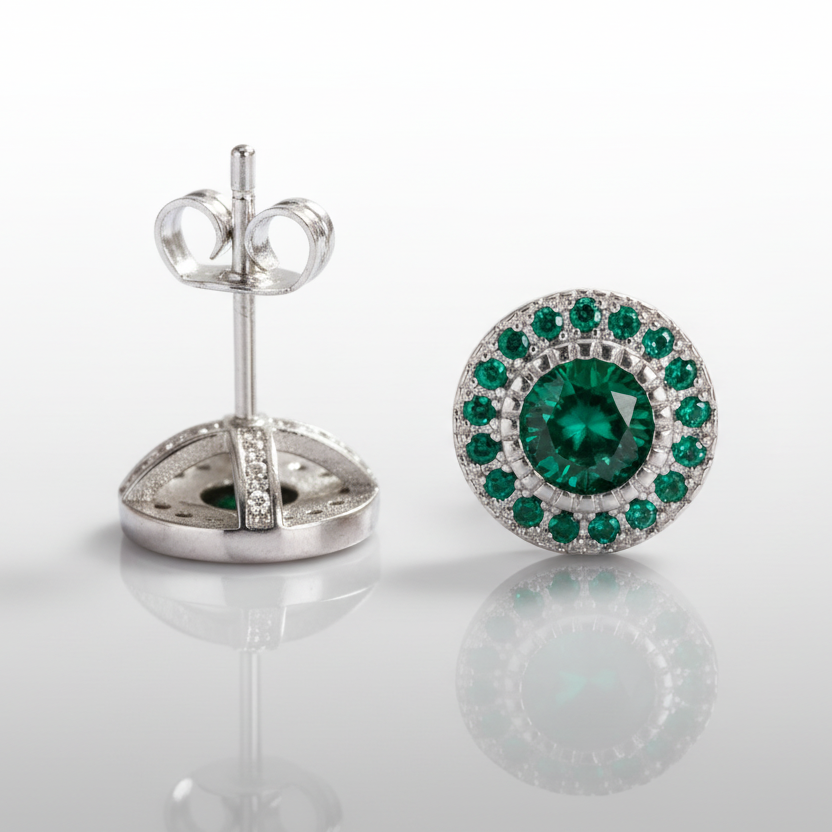 Green Zircon Stud Earrings