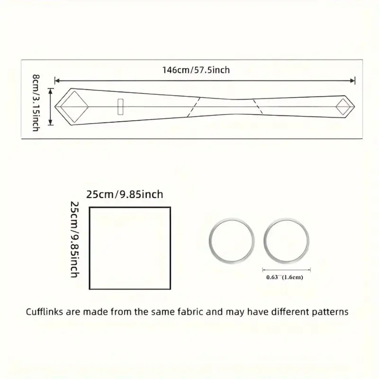 Green Black Necktie Set