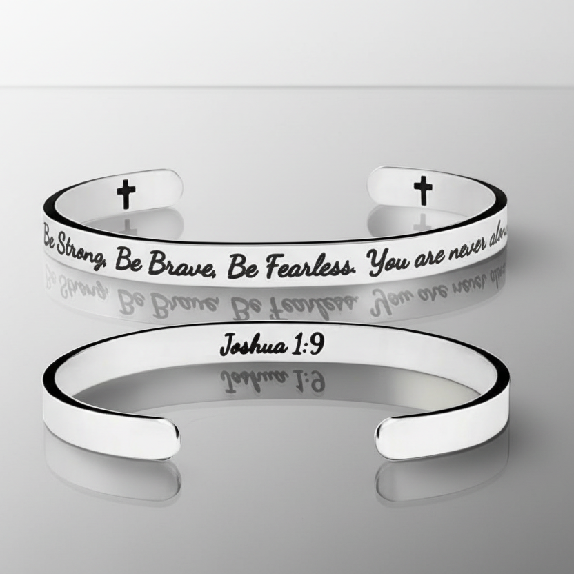 Never Alone Joshua 1:9 Cuff Bracelet