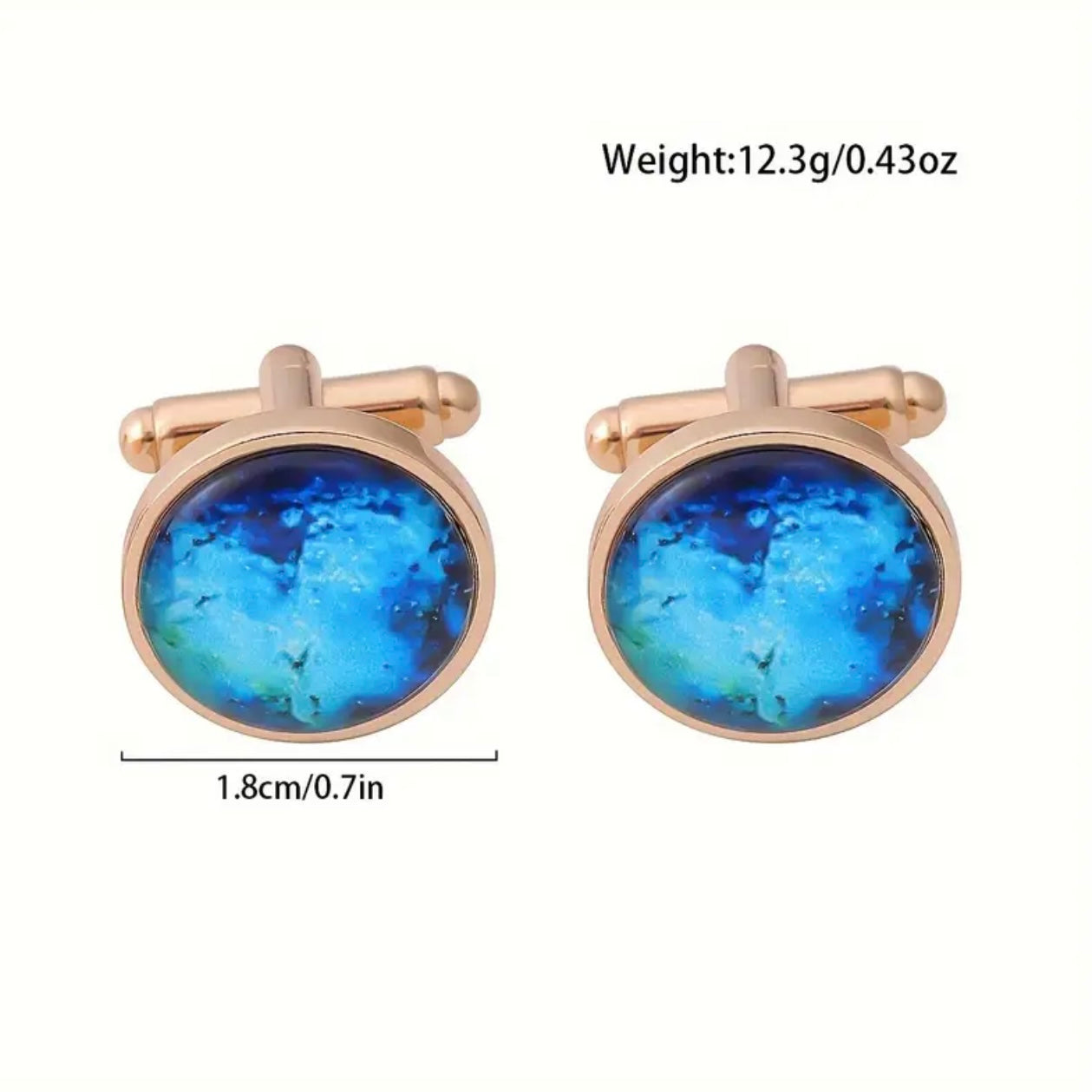 Starry Skies Blue Silver Cufflinks