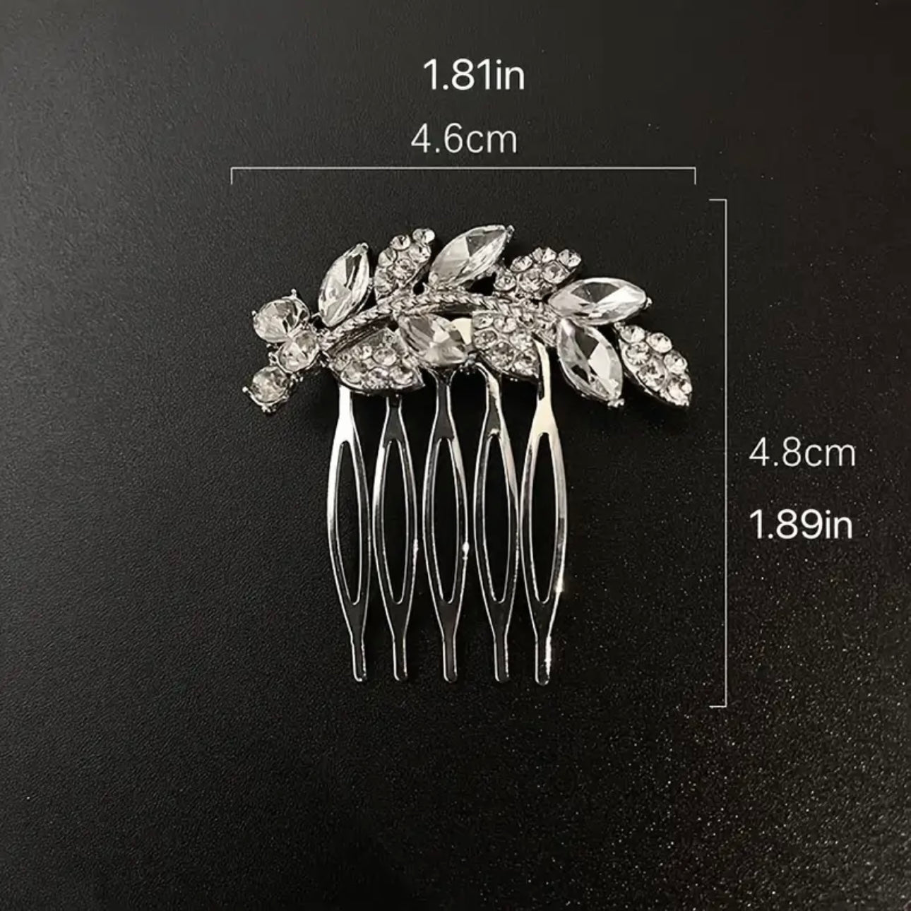 Petite Gold Clear Rhinestone Hair Comb