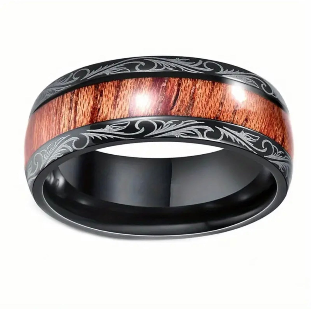 Wood Grain & Black Band