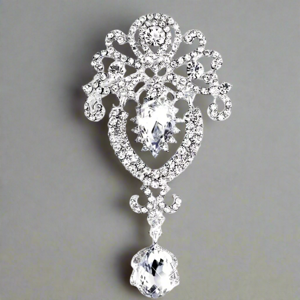 Vintage Royalty Brooch Pin Clear