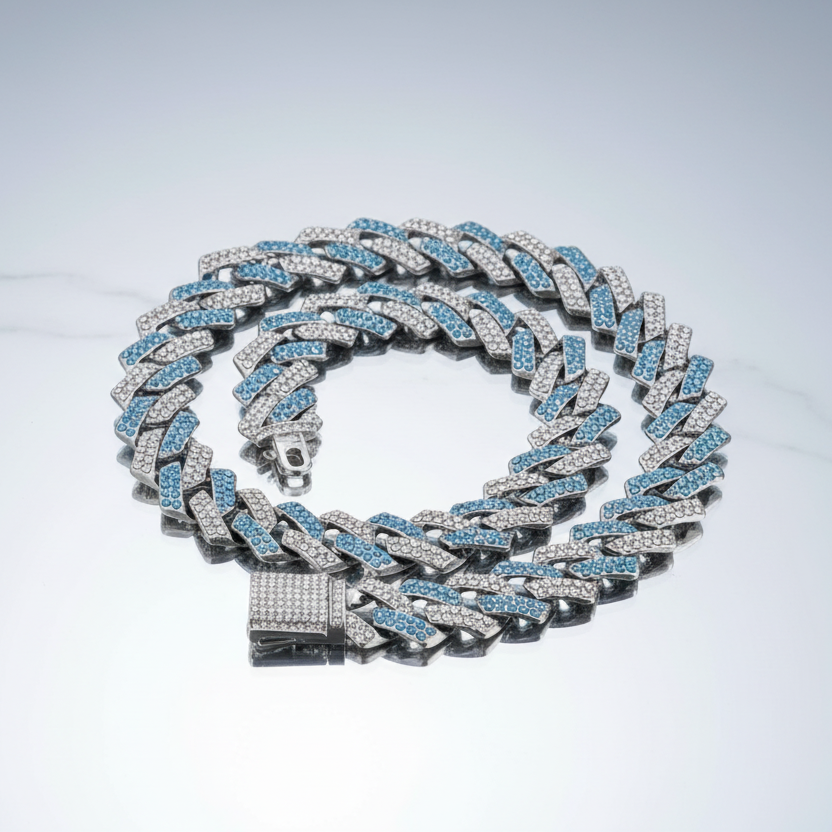 Blue Cuban Chain Necklace