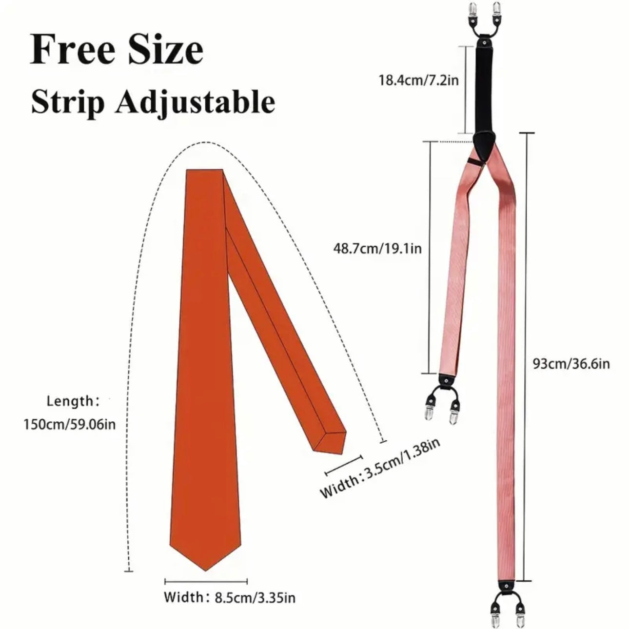 Gold Suspenders Necktie Set