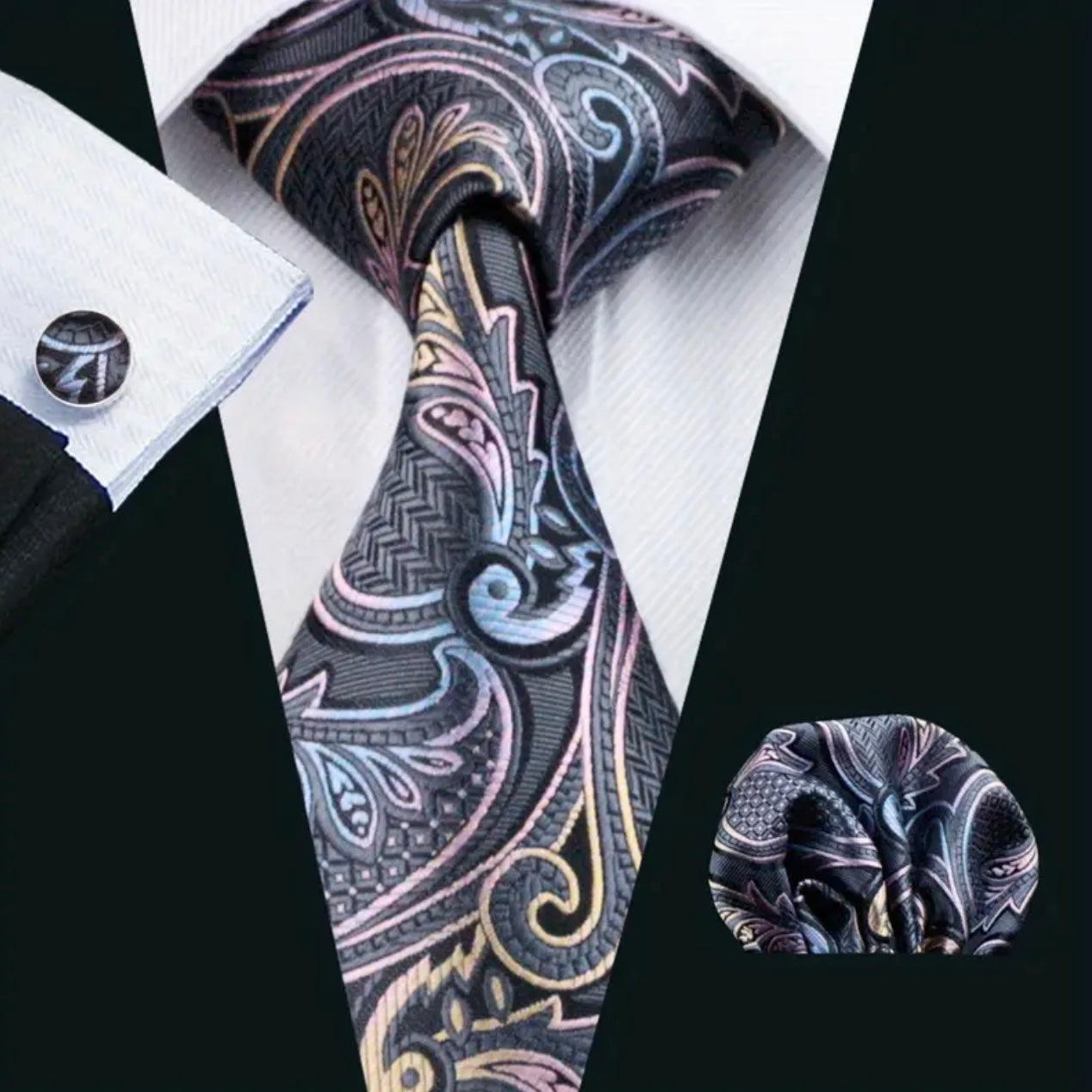 Black Pastels Necktie Set