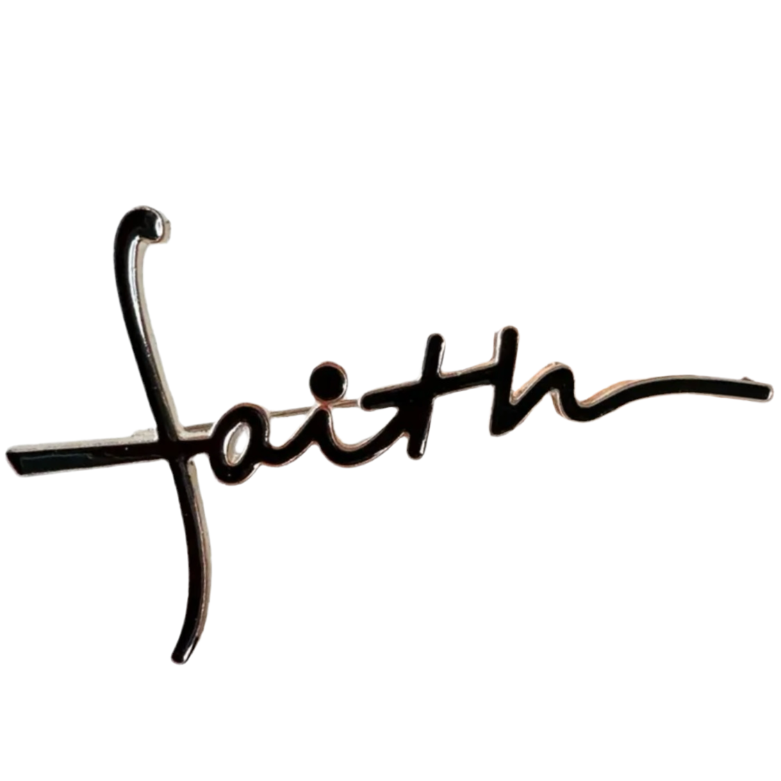 Faith Black Brooch