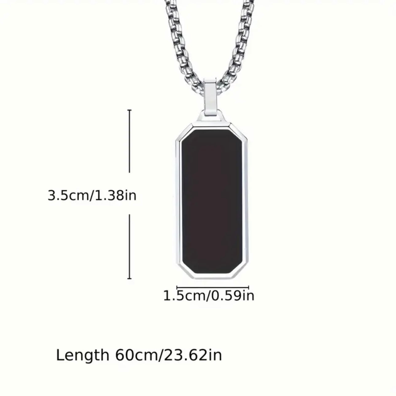 Black Pendant Steel Necklace