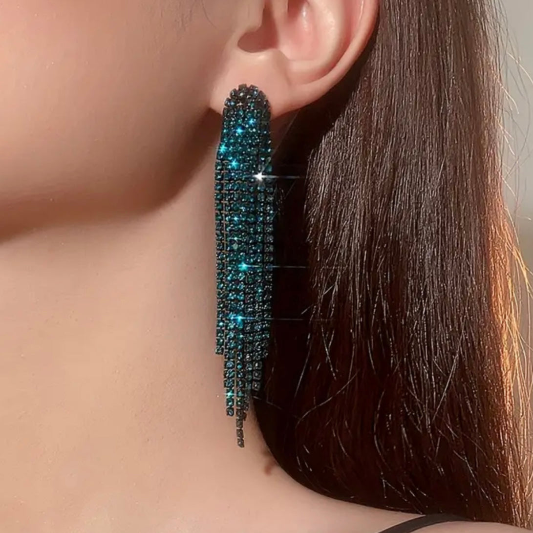 Rich Green Tassel Earrings
