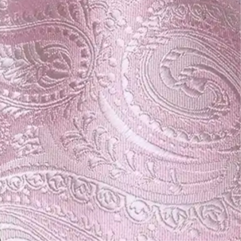 Pink Silvery Grey Paisley Necktie Set