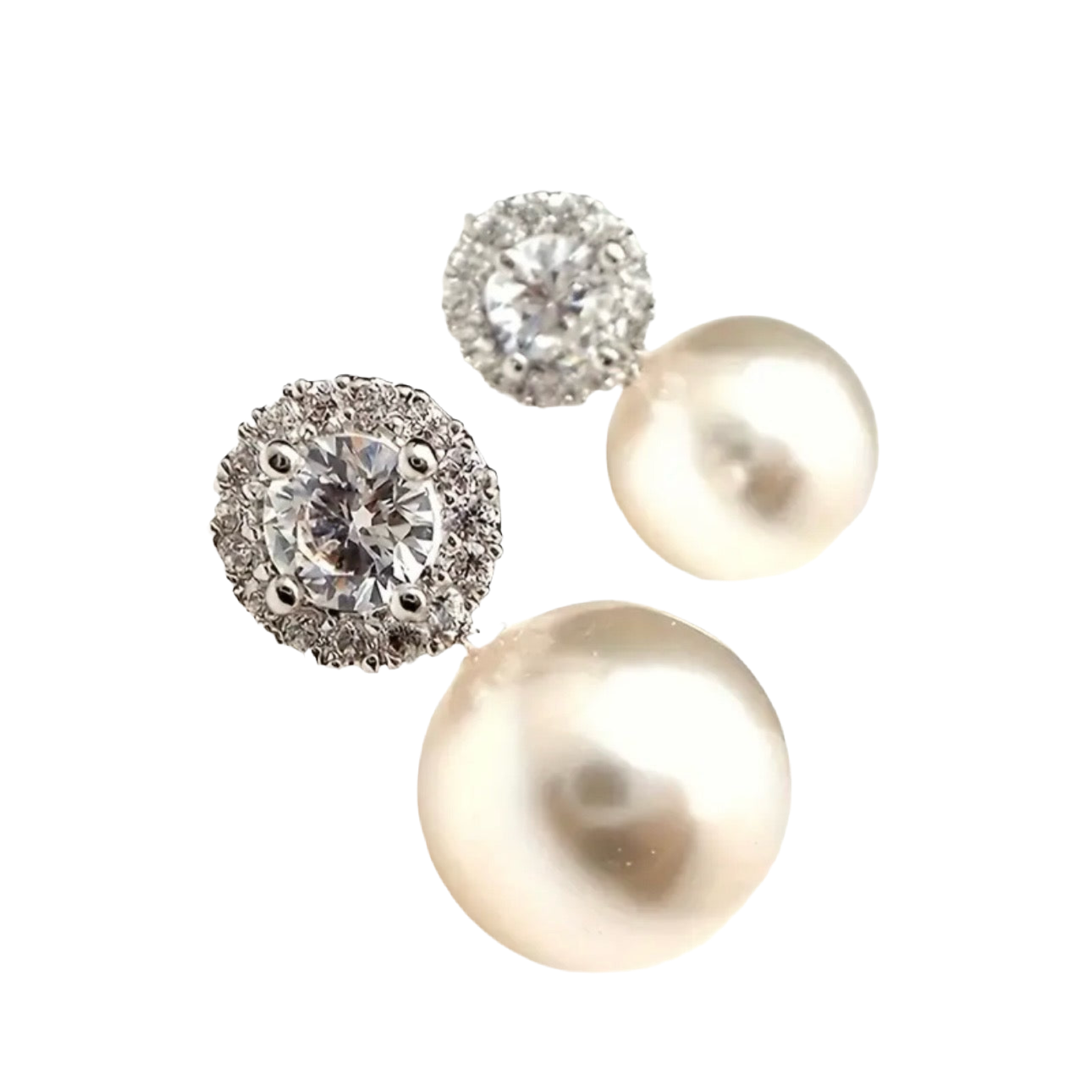 Pearl Rhinestone Stud Earrings