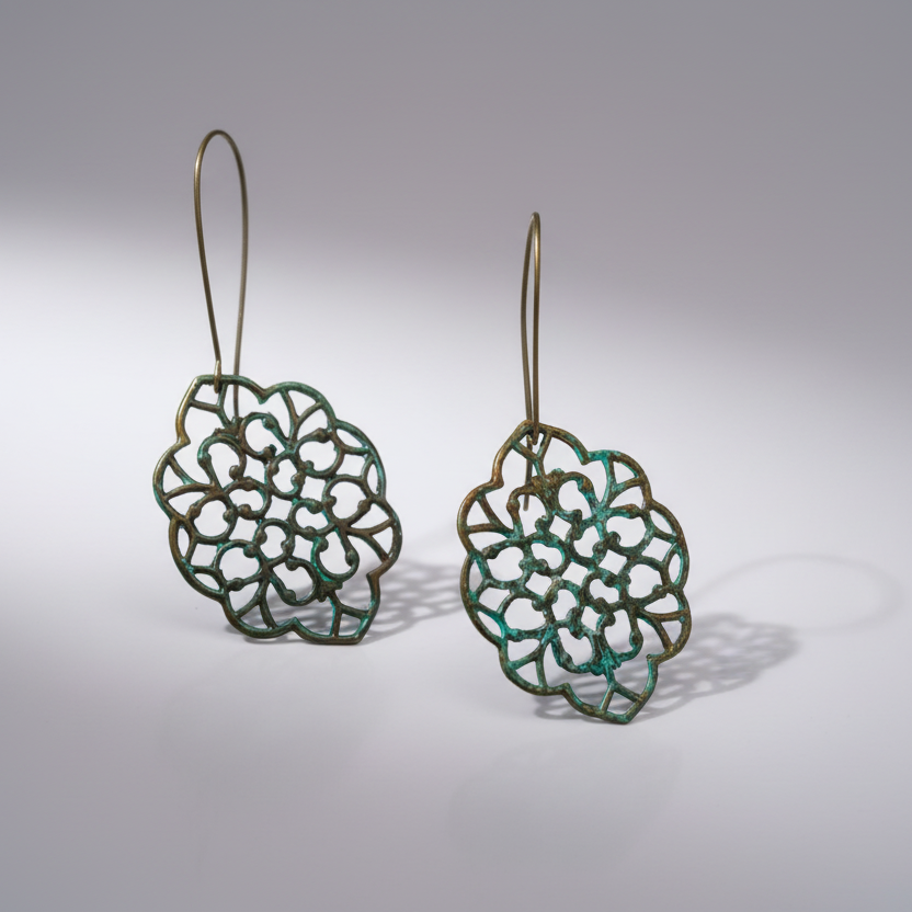 Patina Inspired Bronze Earrings