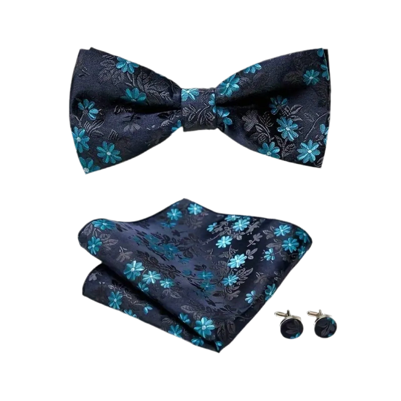 Blue Floral Necktie Box Set