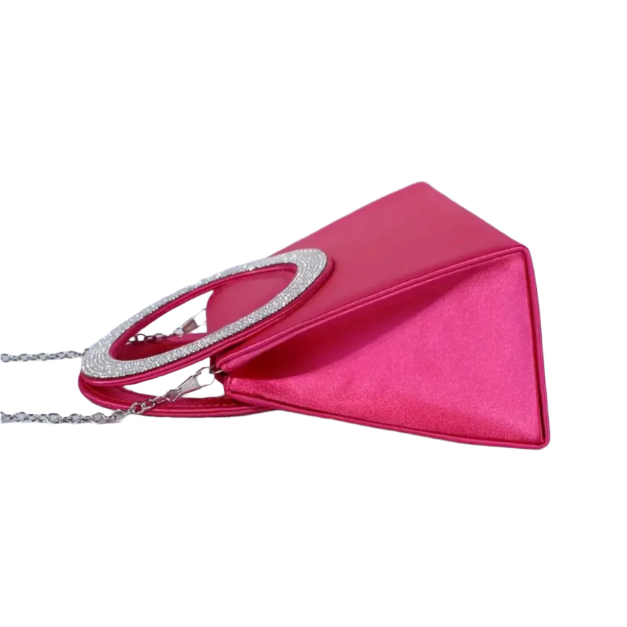 Rose Red Pink Sparkling Rhinestone Evening Bag