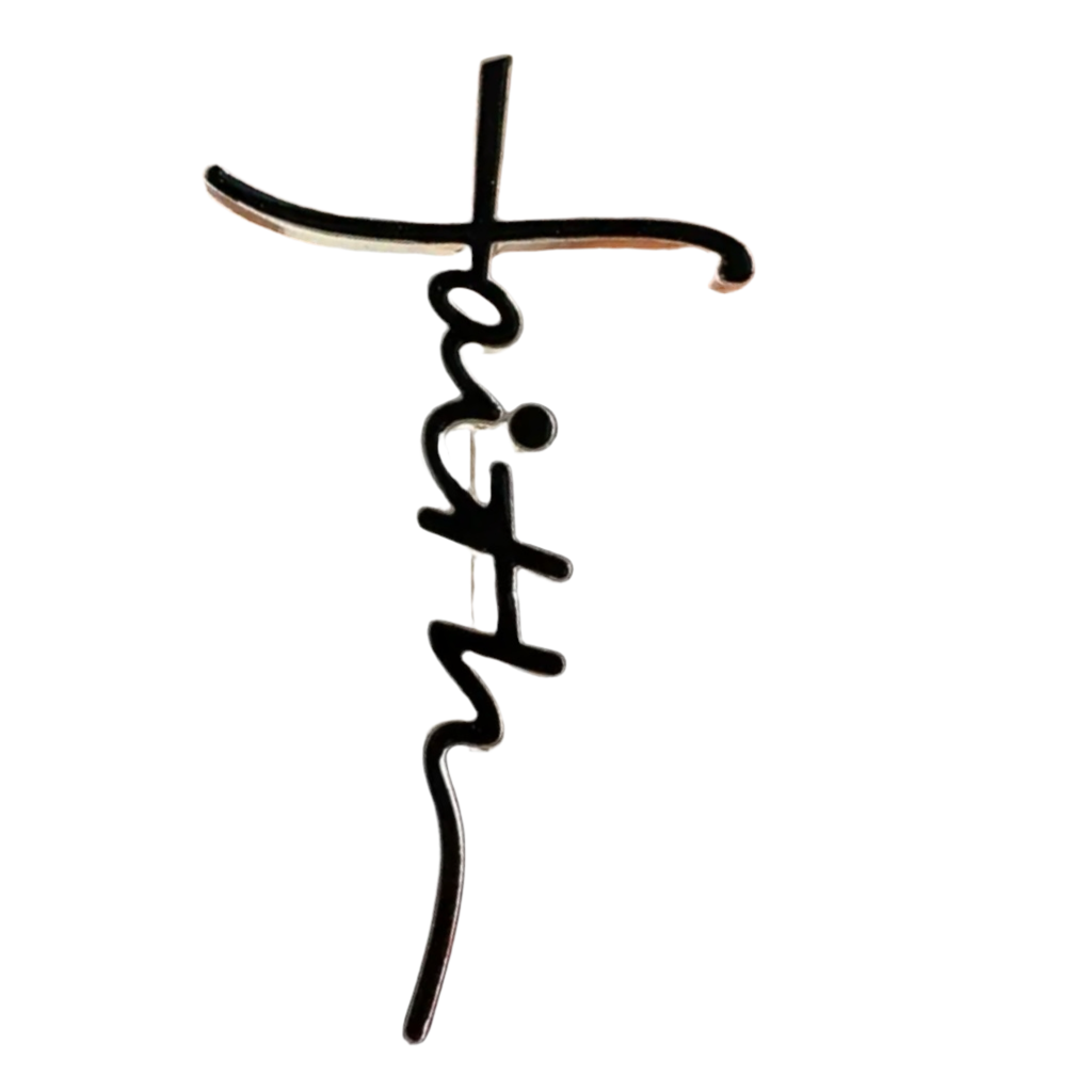 Faith Black Brooch