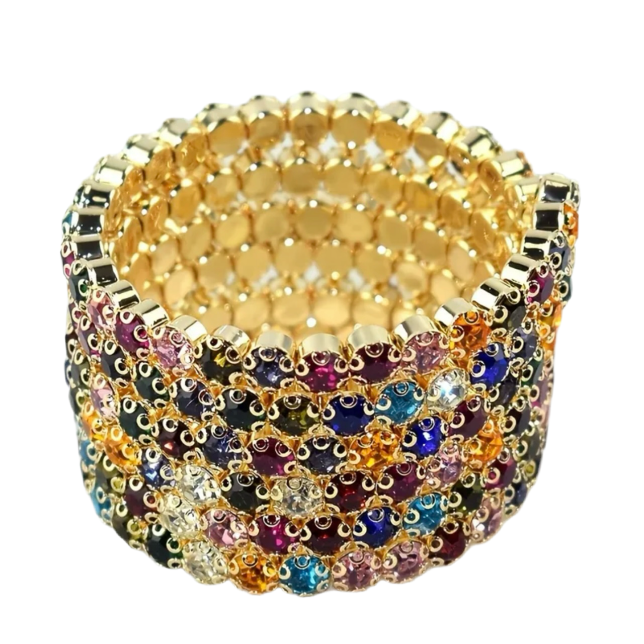 Flexible 6 Row Multicolor Bracelet