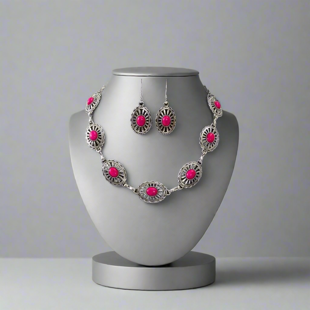 White Turquoise Concho Set