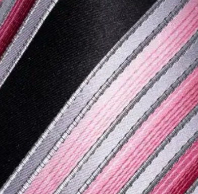 Pink Black Striped Necktie Set