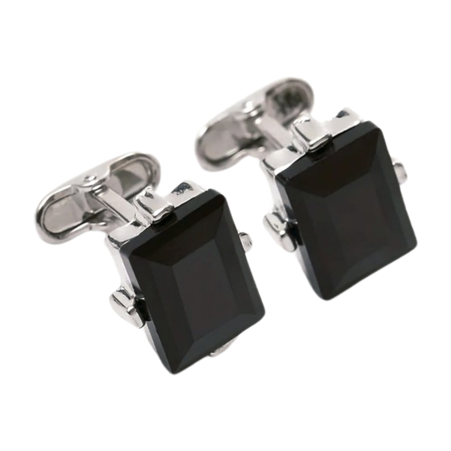 Black Rhinestone Cufflinks